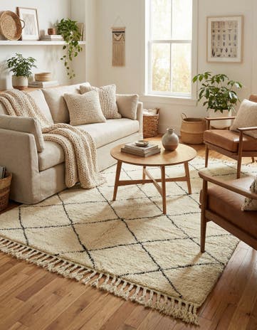 5' 11 x 7' 7 Hand Knotted Moroccan Wool Rug