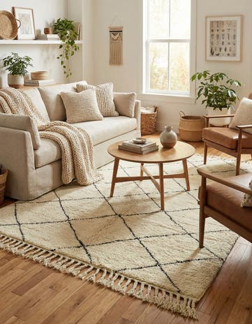 5' 11 x 7' 7 Hand Knotted Moroccan Wool Rug