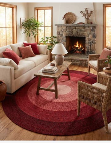 7' 10 x 7' 10 Handmade Hand Braided Wool Round Rug