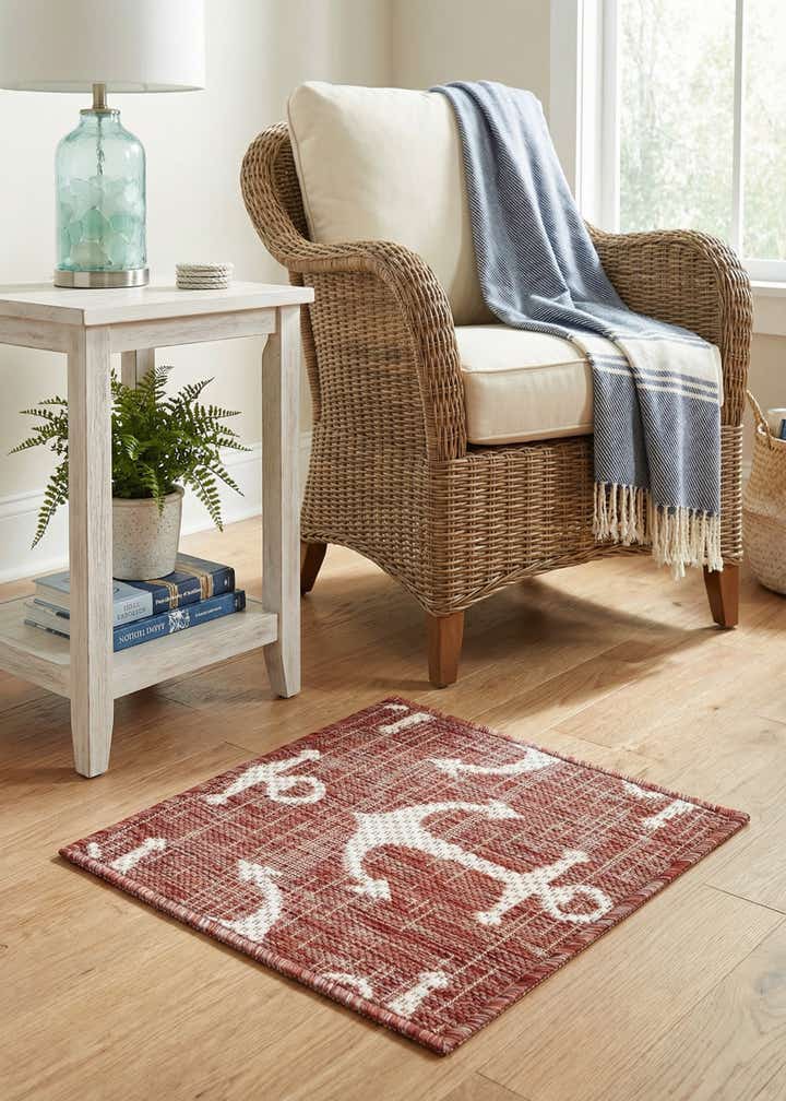 1' 4 x 1' 4 Easy-Clean Coastal Indoor / Outdoor Sample Rug