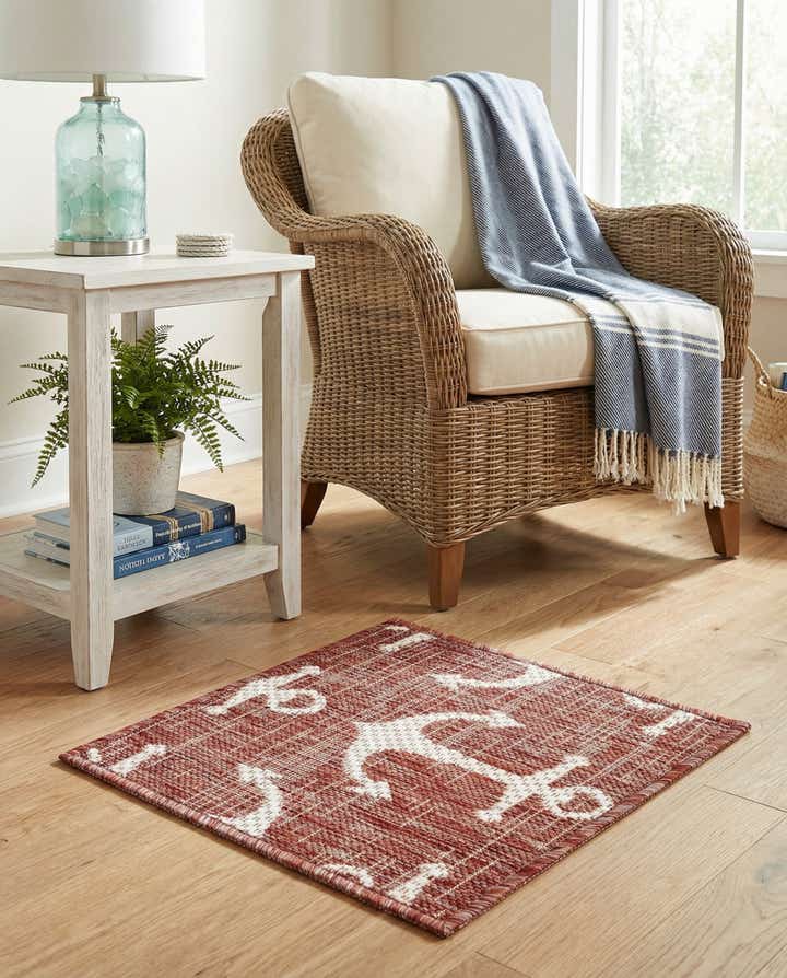 1' 4 x 1' 4 Easy-Clean Coastal Indoor / Outdoor Sample Rug