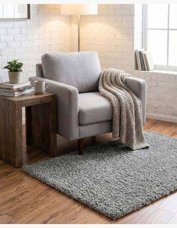 Cloud Gray Soft Solid Shag Rug