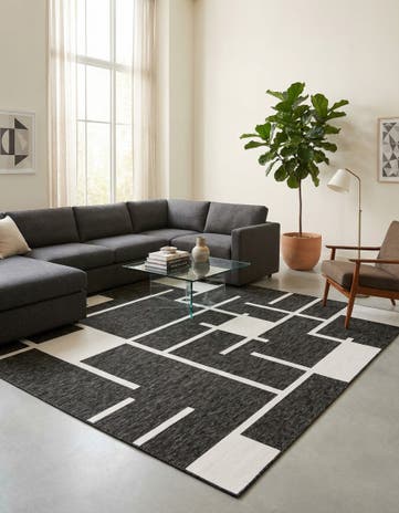 10' x 10' Easy-Clean Modern Indoor / Outdoor Square Rug