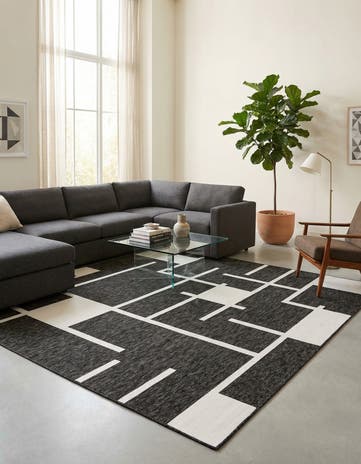 10' x 10' Easy-Clean Modern Indoor / Outdoor Square Rug
