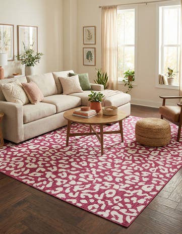 Magenta Easy-Clean Safari Indoor / Outdoor Rug