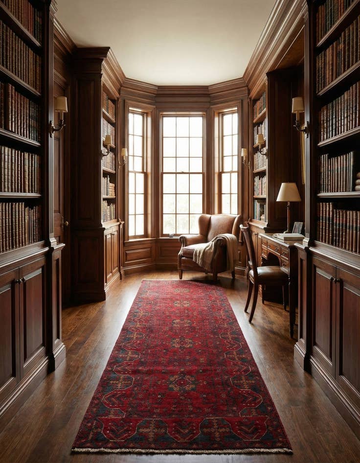 Detail image of  2' 10 x 9' 6  Hand Knotted Khal Mohammadi Wool Runner Rug