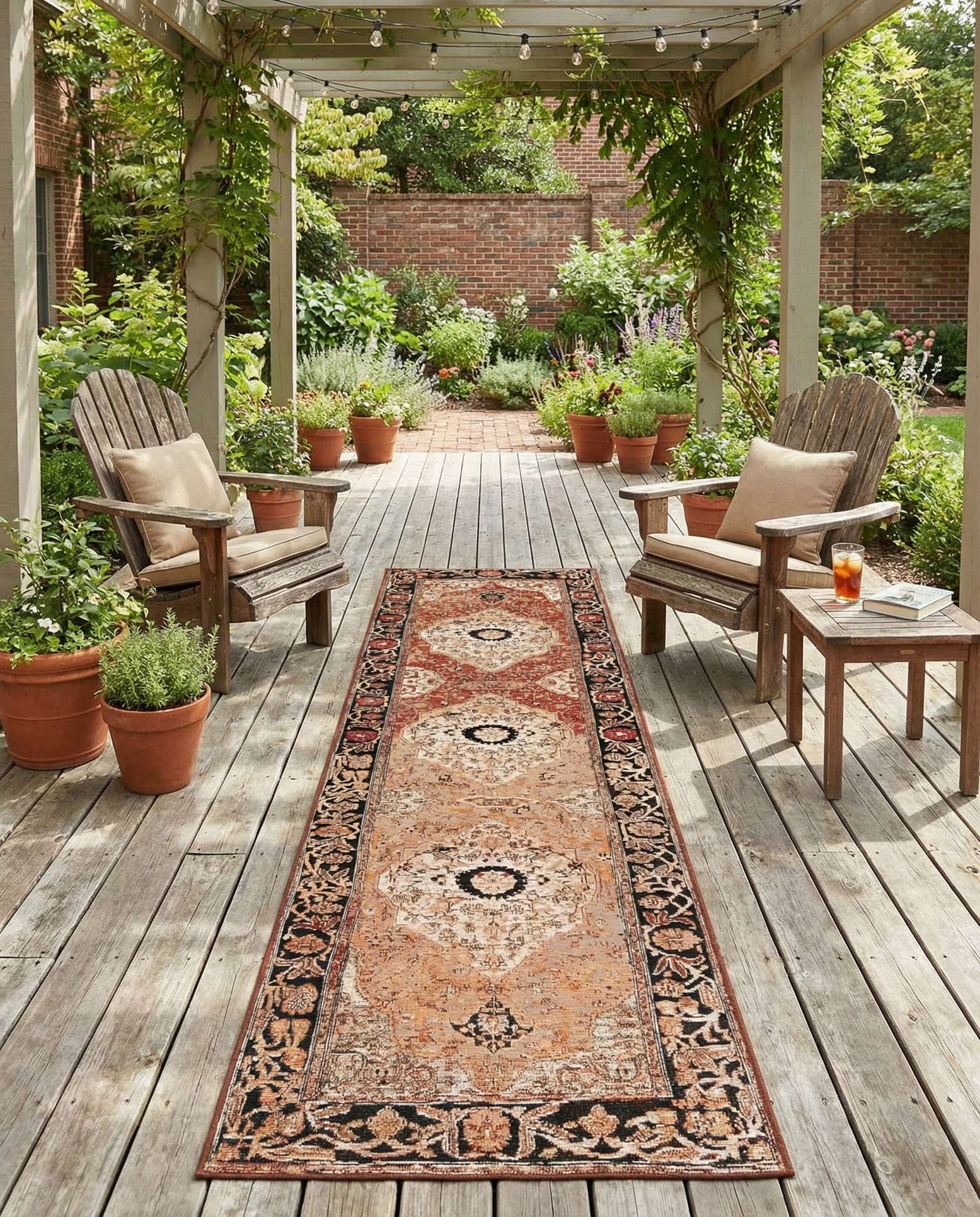 2' 7 x 10' Easy-Clean Traditional Indoor / Outdoor Runner Rug