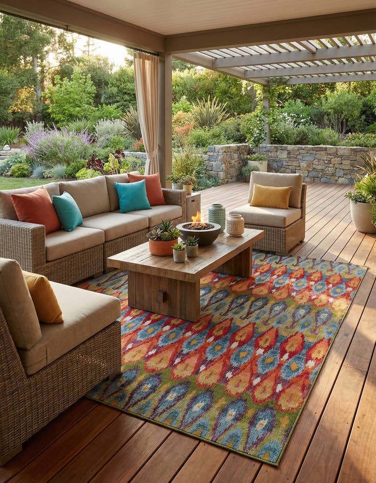 Detail image of 10' x 12' 2  Washable Modern Indoor / Outdoor Rug