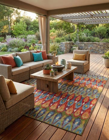 10' x 12' 2 Easy-Clean Modern Indoor / Outdoor Rug