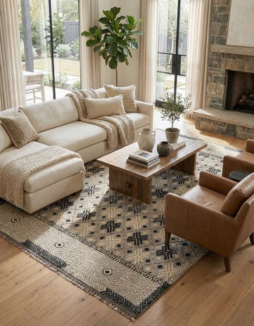 7' 6 x 10' 7 Hand Knotted Darya Wool Rug