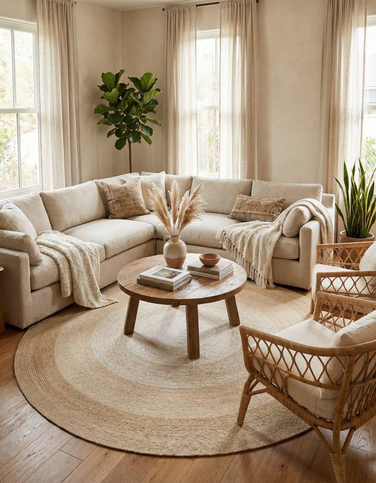 Detail image of 7' 10 x 7' 10  Hand Hand Braided Wool Round Rug