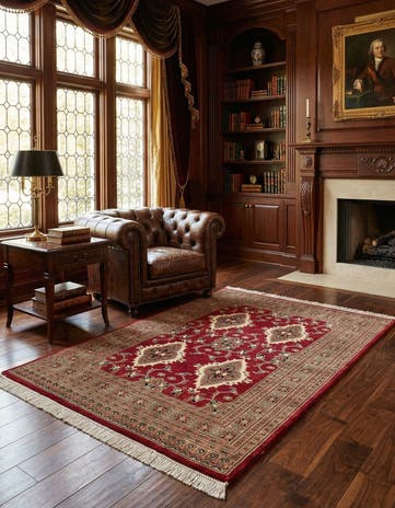 4' 3 x 6' 2 Hand Knotted Bokhara Oriental Rug