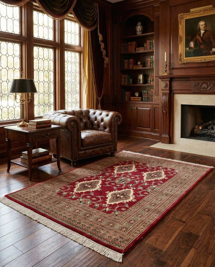 Detail image of 4' 3 x 6' 2 Hand Knotted Bokhara Oriental Rug