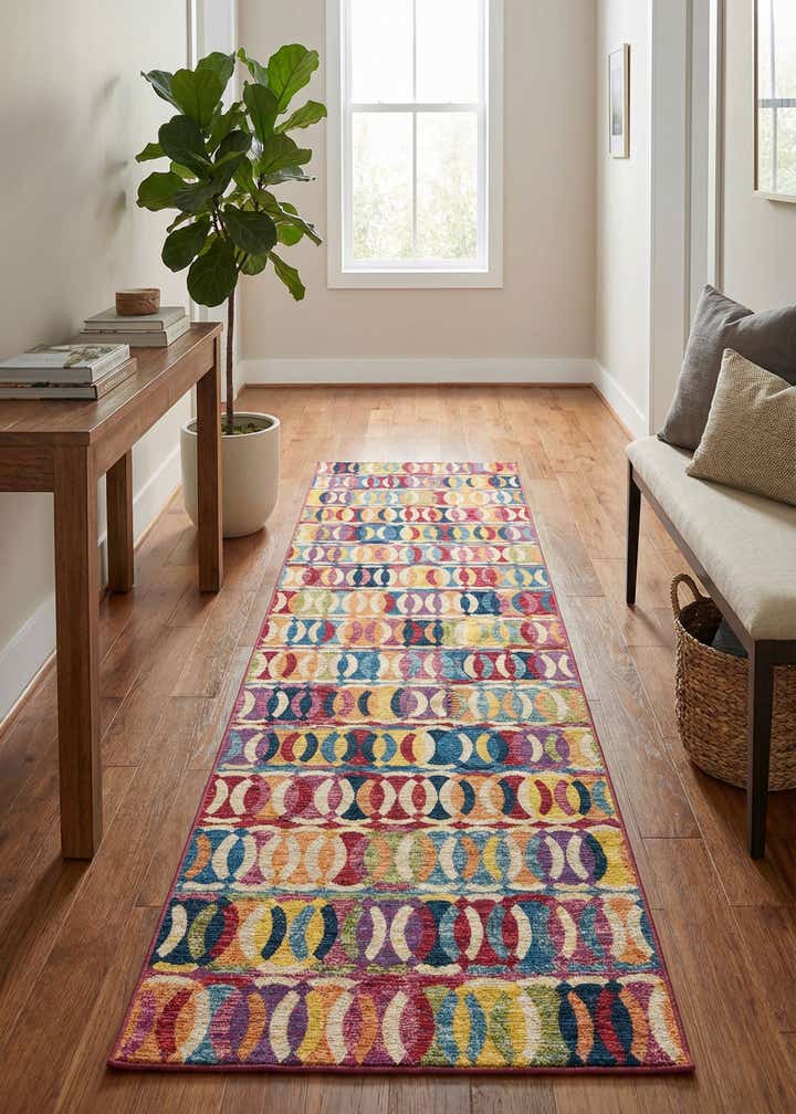 2' 7 x 12' Easy-Clean Modern Indoor / Outdoor Runner Rug