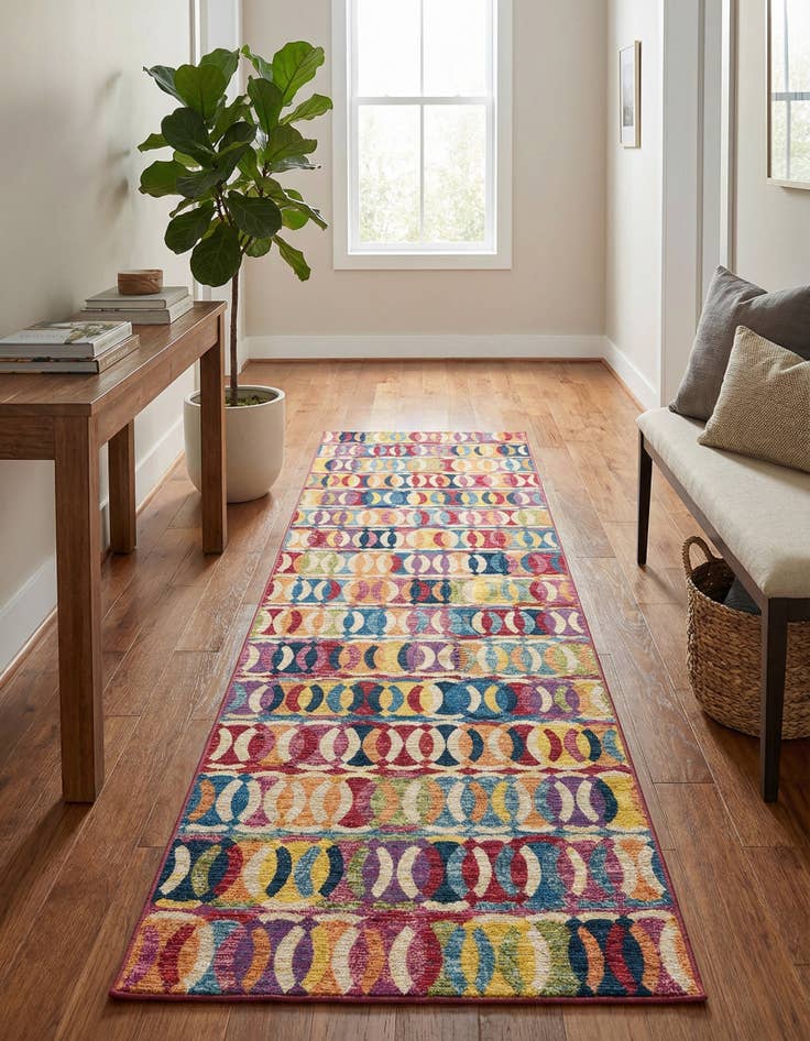 Detail image of 2' 7 x 12' Easy-Clean Modern Indoor / Outdoor Runner Rug