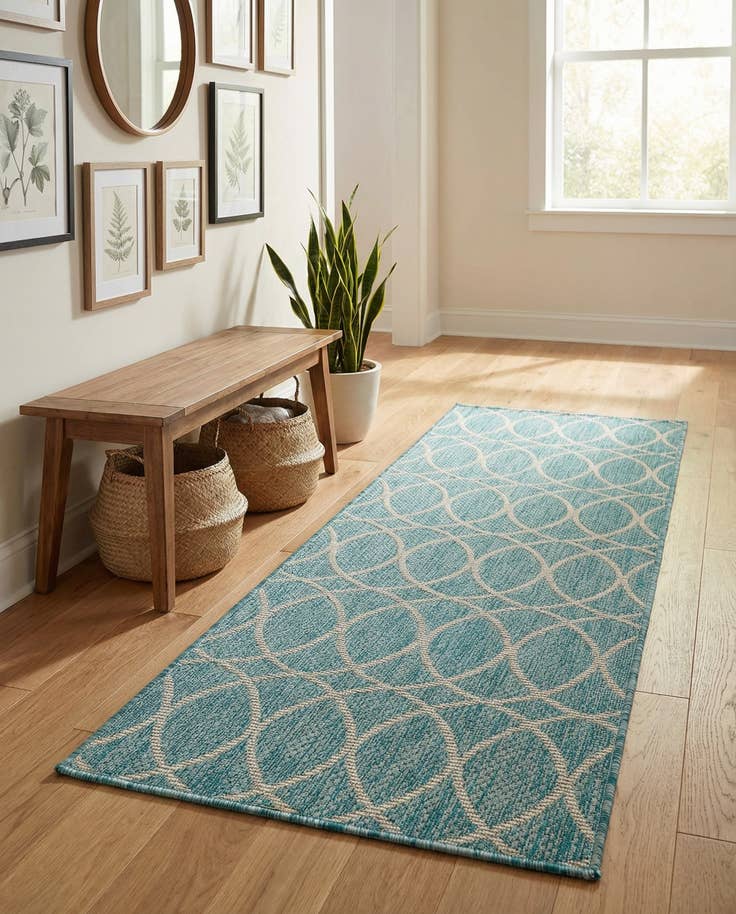 Detail image of 2' x 6' Easy-Clean Lattice Indoor / Outdoor Runner Rug