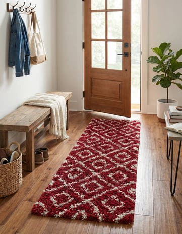 2' x 6' Lattice Shag Runner Rug
