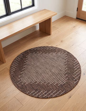 3' x 3' Easy-Clean Modern Indoor / Outdoor Round Rug
