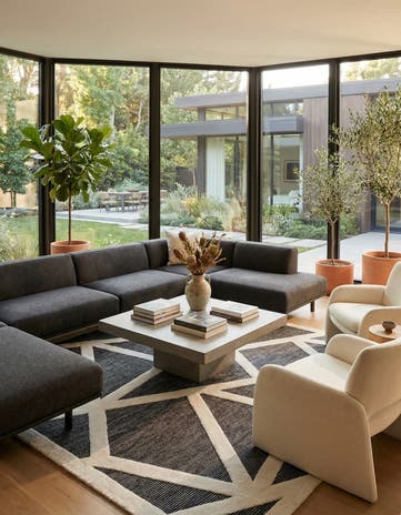 Gray Prismatic Square Rug
