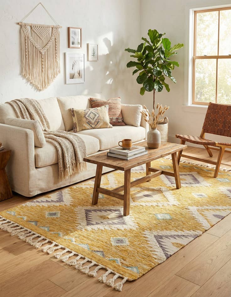 Detail image of  6' 1 x 9'  Hand Woven Arizona Wool Rug