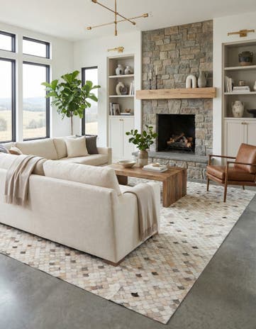 8' x 10' Cowhide Leather Rug