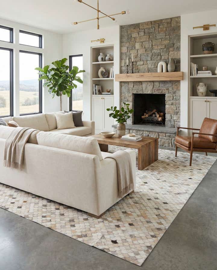 8' x 10' Cowhide Leather Rug