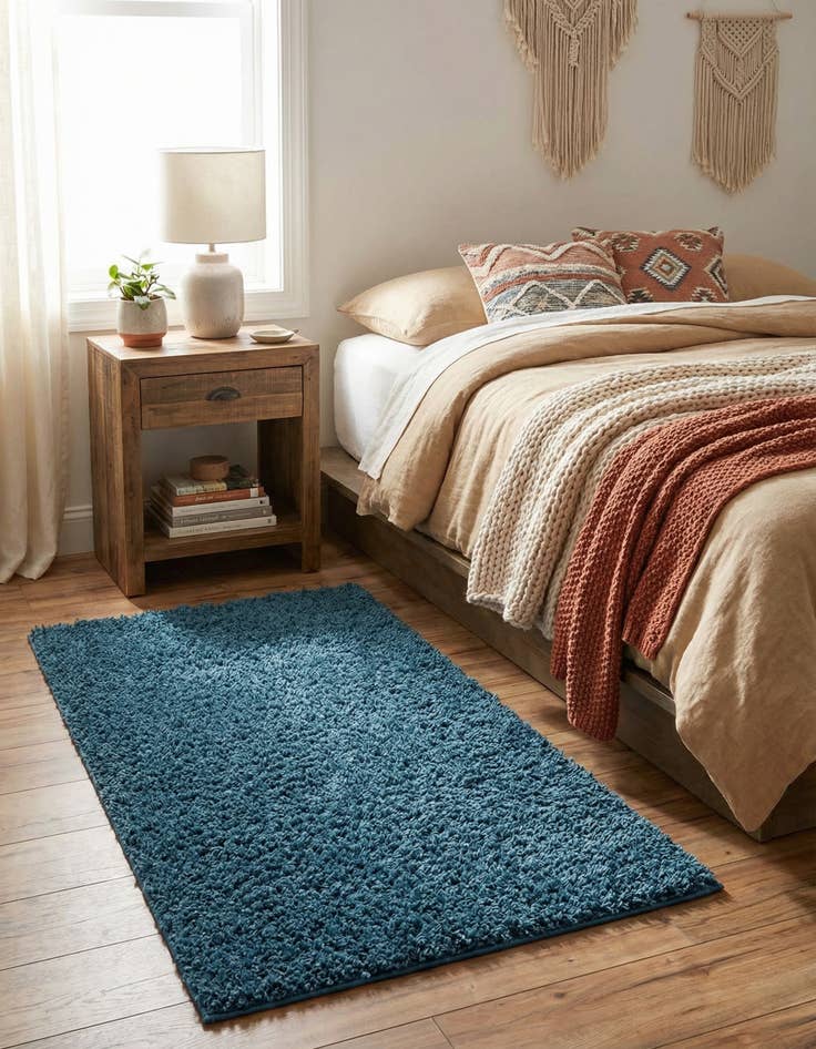 Detail image of 2' 2 x 3' Comfort Solid Shag Rug