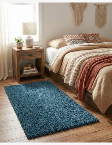 Sapphire Blue Comfort Solid Shag Rug