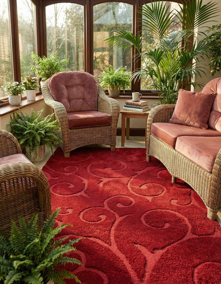 Detail image of  6' x 9' Botanical Shag Rug