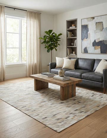 5' x 8' Cowhide Leather Rug