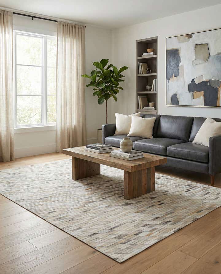 5' x 8' Cowhide Leather Rug