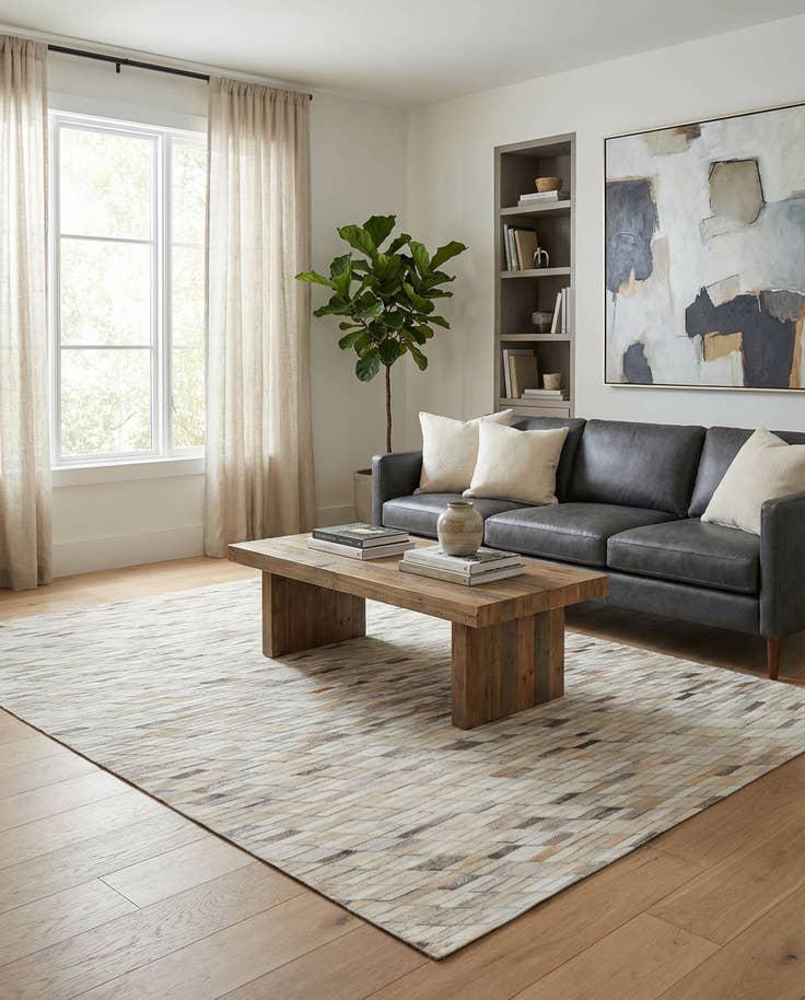 Detail image of 5' x 8' Cowhide Leather Rug