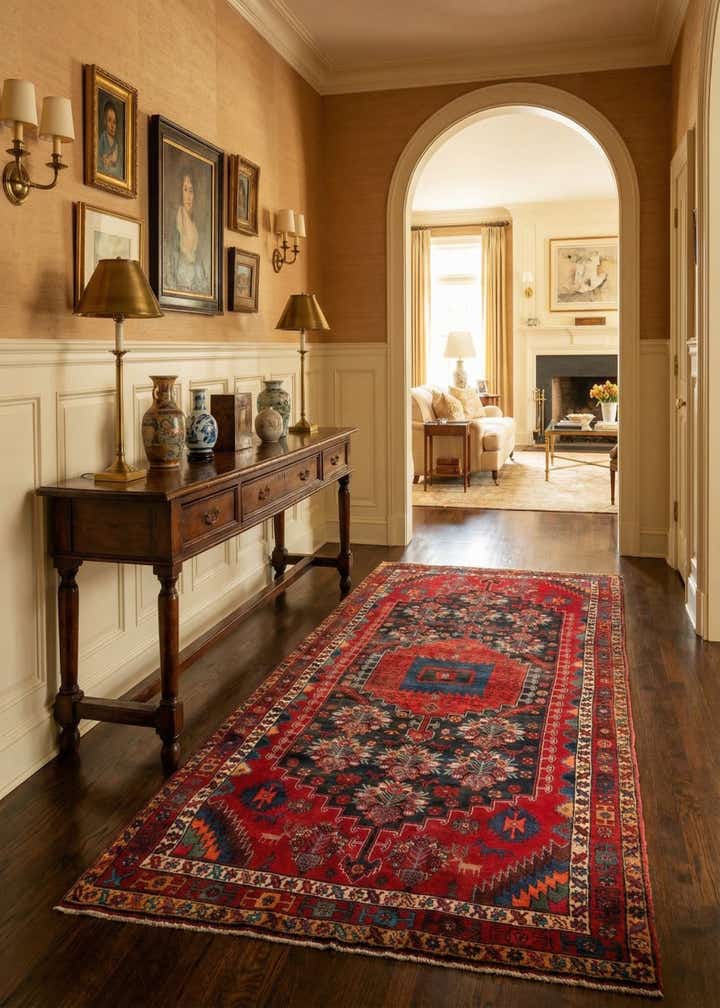 4' 9 x 10' 10 Hamedan Runner Rug