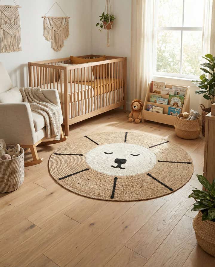 6' 1 x 6' 1 Kids Braided Jute Round Rug