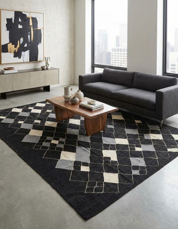 8' 8 x 9' 9 Hand Woven Kilim Modern Wool Rug