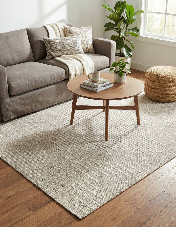 Detail image of 5' 3 x 7'  Washable Modern Indoor / Outdoor Rug