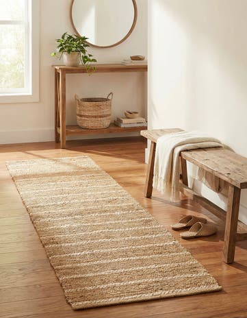 2' x 6' 1 Hand Braided Laurel Handwoven Jute Runner Rug