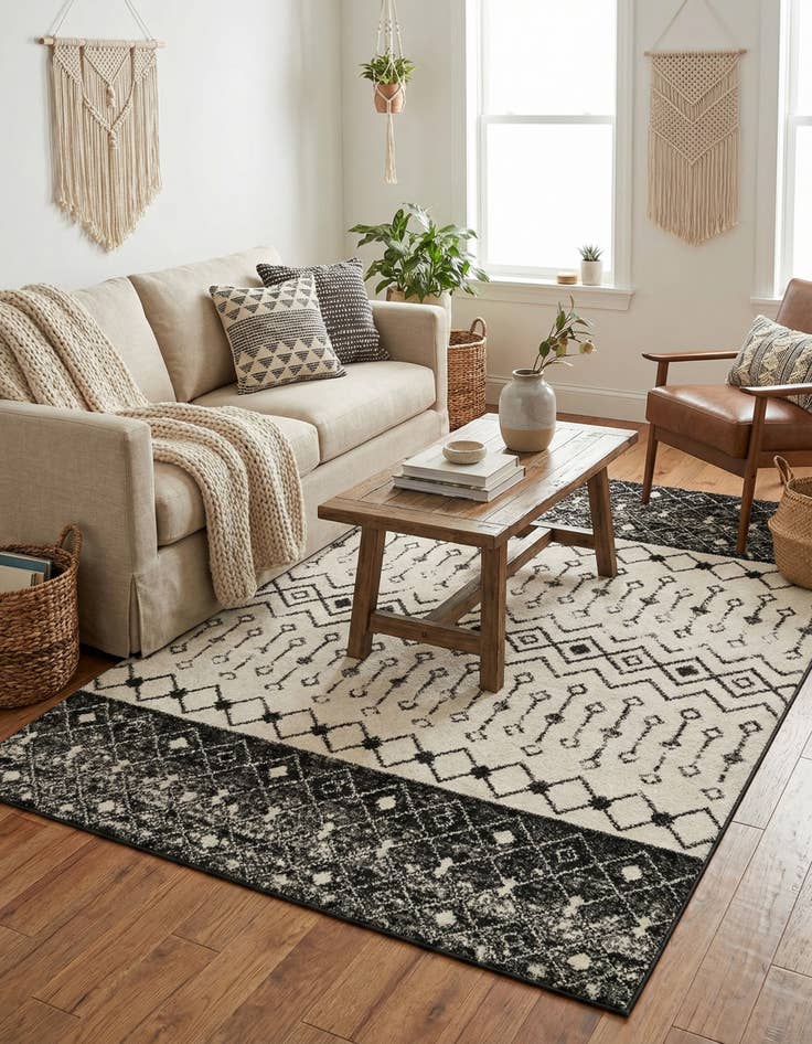 Detail image of  6' x 9' Moroccan Trellis Rug