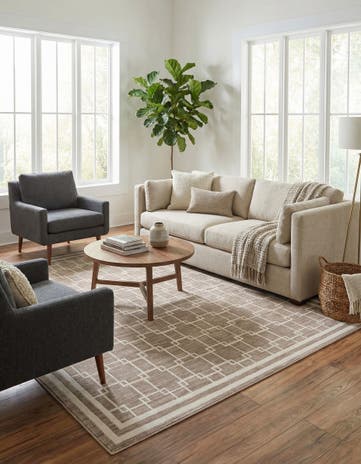 Jill Zarin Beige Metropolitan Uptown Square Rug