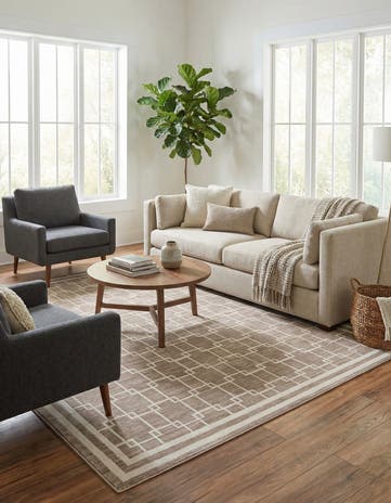 Jill Zarin Beige Metropolitan Uptown Square Rug