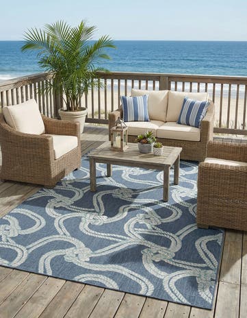 9' x 12' Easy-Clean Coastal Indoor / Outdoor Rug