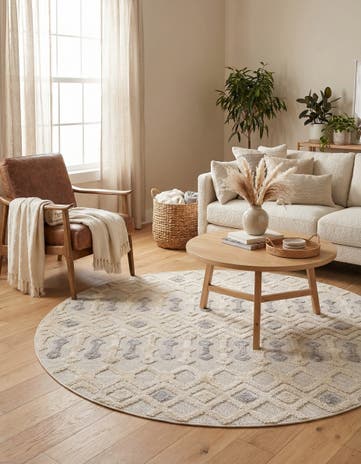 Sandy Beige Arlo Round Rug