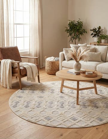 Sandy Beige Arlo Round Rug