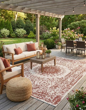 10' x 14' Easy-Clean Traditional Indoor / Outdoor Rug
