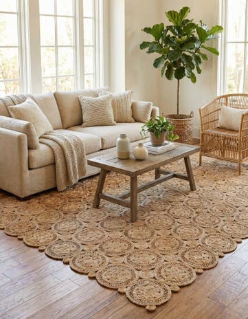 9' x 12' Handmade Braided Jute Rug