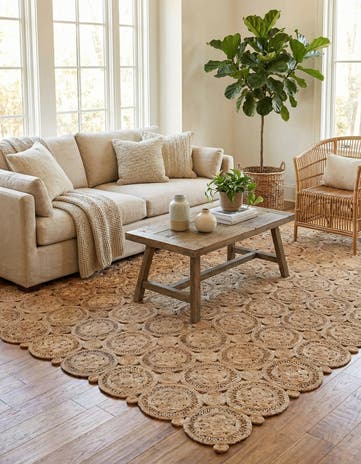 9' x 12' Handmade Braided Jute Rug