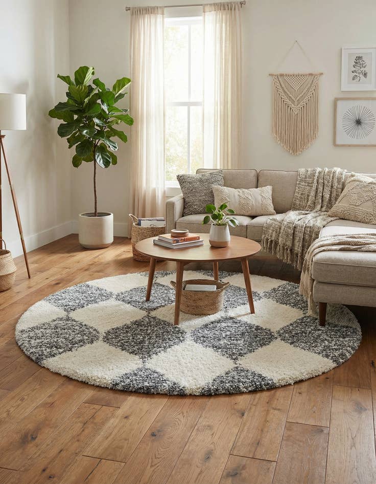 Detail image of 7' x 7' Serenity Shag Round Rug