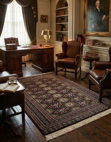 4' 3 x 5' 11 Hand Knotted Bokhara Oriental Wool Rug