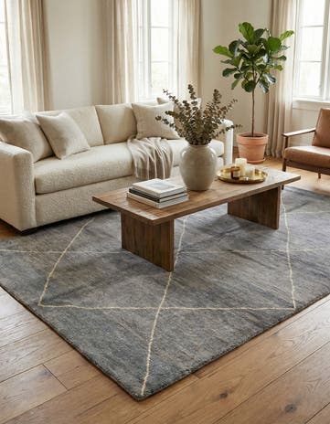 5' 7 x 8' 2 Hand Knotted Moroccan Wool Rug