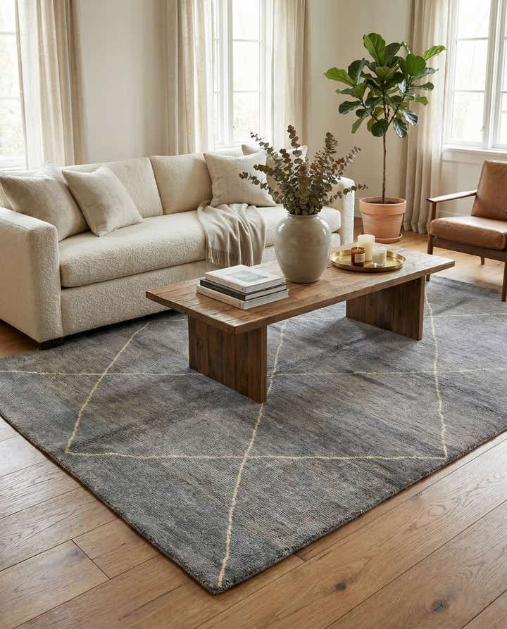 5' 7 x 8' 2 Hand Knotted Moroccan Wool Rug